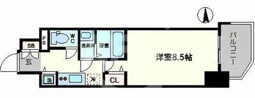 プレサンス本町エクストラ【9階】の間取り