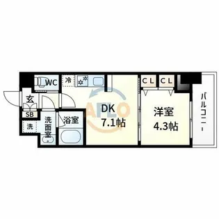 スプランティッド新大阪キャトル【12階】の間取り