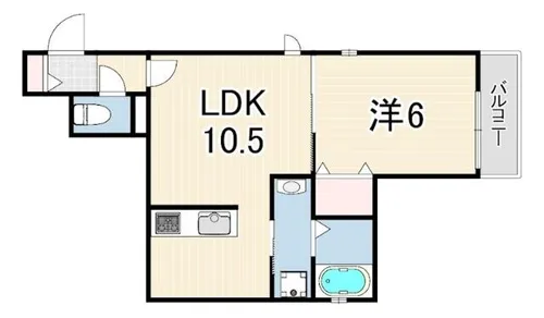 ハートリーフ瓦林【1階】の間取り