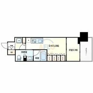 ザ・パークハビオ都島フロント【3階】の間取り