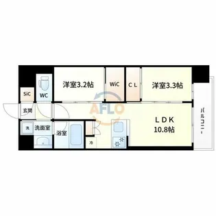 コンフォリア・リヴ東三国駅前ソルテラス【9階】の間取り