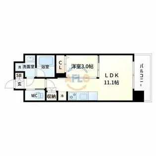 コンフォリア・リヴ東三国駅前ソルテラス【8階】の間取り