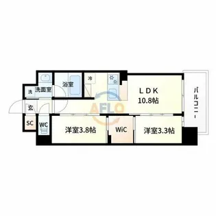 コンフォリア・リヴ東三国駅前ソルテラス【7階】の間取り