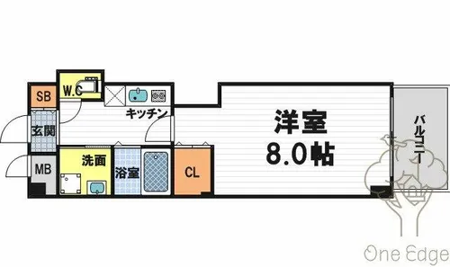 フォレスト梅田西【6階】の間取り