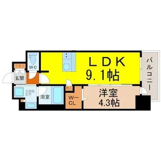 リヴシティ泉【5階】の間取り