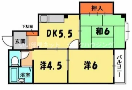 赤井マンション香里【4階】の間取り