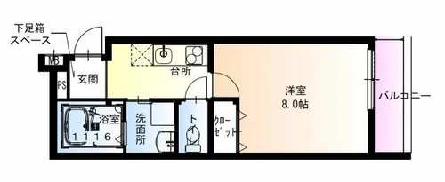 フジパレス俊徳道Ⅲ番館【1階】の間取り