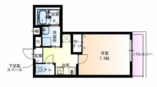 フジパレス俊徳道Ⅲ番館【1階】の間取り