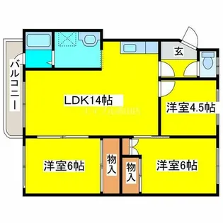 ユーハイツ恵【407号室】の間取り