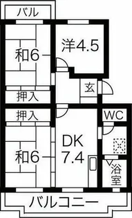 グランメール【206号室】の間取り