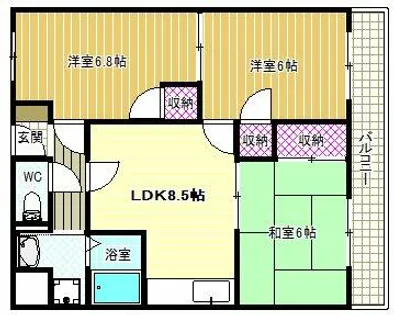 スタンドアップ国分【2階】の間取り