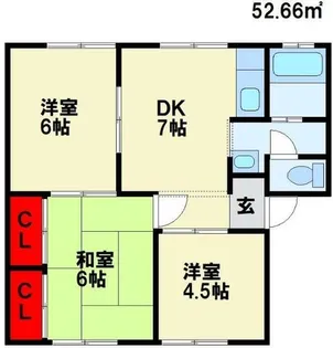 ウィンディア則松【1階】の間取り