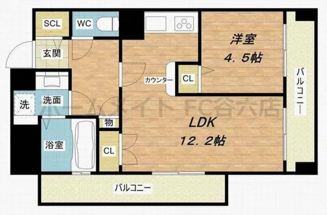 クラウンハイム上町台セントラル ラ・カーサ【7階】の間取り