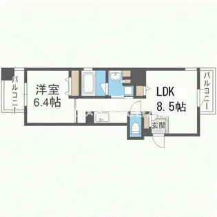 RIDGE北堀江【5階】の間取り