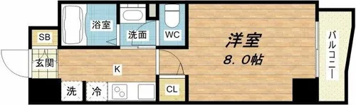 ミュプレ北浜EAST【15階】の間取り