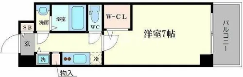 HRフロントリーガル難波WEST【8階】の間取り
