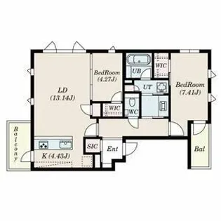 S-RESIDENCE平尾WEST【4階】の間取り