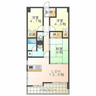 エンゼルハイム垂水【4階】の間取り