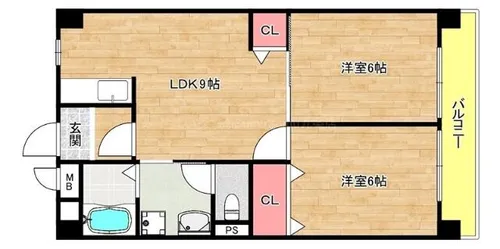 ロイヤルハイツ河田【506号室】の間取り