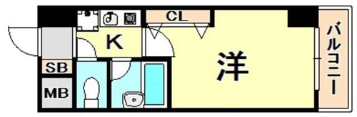 エスリード三宮フラワーロード【14階】の間取り