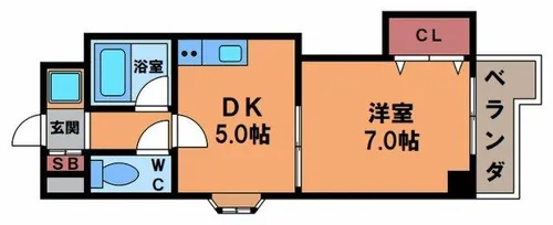 ルシエ桃谷【6階】の間取り