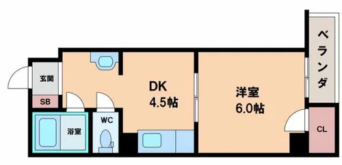 ディーアール山下【4階】の間取り
