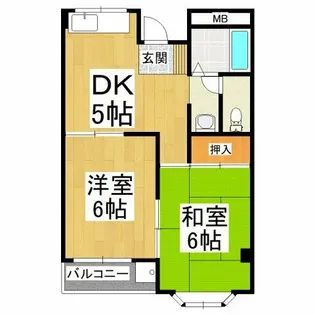 ツカサロイヤルハイツ千代田【2階】の間取り