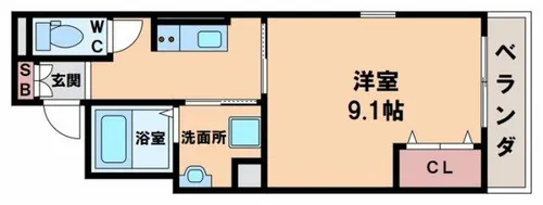 ヴィーブル阿倍野west【2階】の間取り