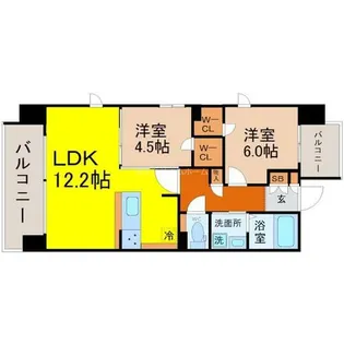 S-RESIDENCE茶屋ヶ坂East(エスレジデンス)【11階】の間取り