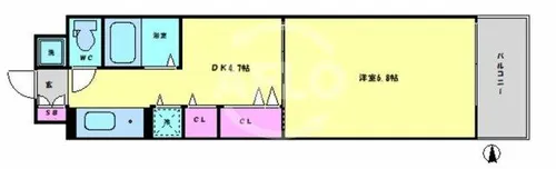 サムティ本町橋【6階】の間取り