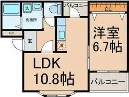 カーサ西真伝【2階】の間取り