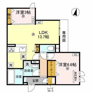 CASA MUKAINO【1階】の間取り