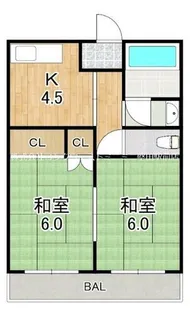 湖琴マンション【2階】の間取り