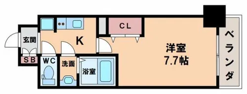 レジュールアッシュ天王寺【3階】の間取り
