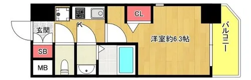 エステムコートディアシティWEST【2階】の間取り