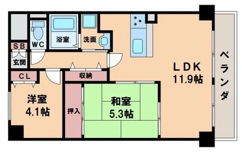 セザール美章園【2階】の間取り