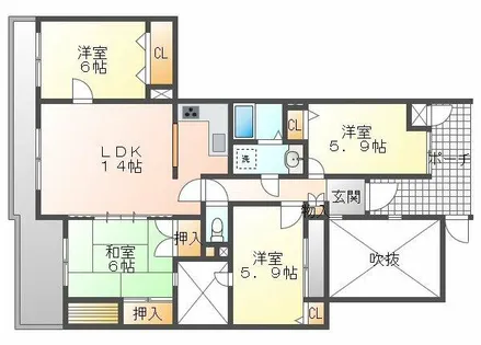ホーユウパレス神戸塩屋【1階】の間取り
