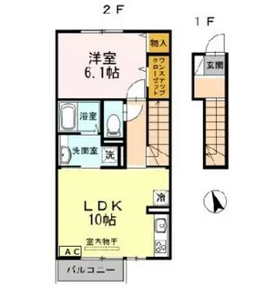 クラージュKS【2階】の間取り