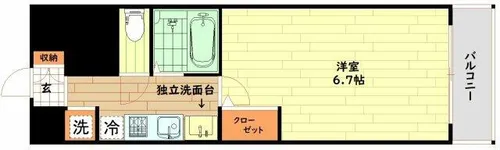 ラナップスクエア東天満【9階】の間取り