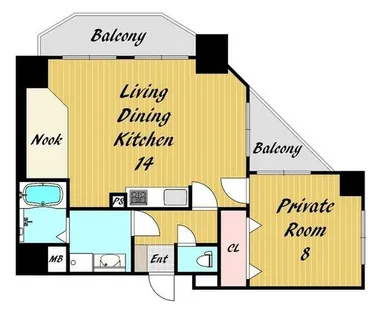 パインフィールド二条城【10階】の間取り