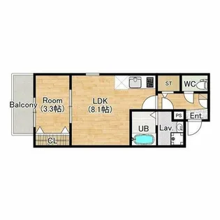 大阪府高石市高師浜2丁目【アパート】の間取り