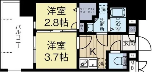 福岡県福岡市東区箱崎1丁目【マンション】の間取り