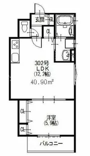 クリエオーレ照ヶ丘Ⅱ【3階】の間取り