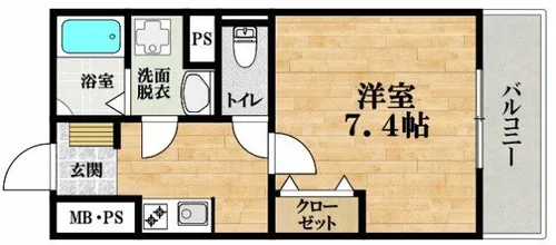 EXハイツMITOB棟【202号室】の間取り
