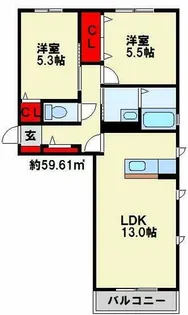 コリーヌ和【201号室】の間取り