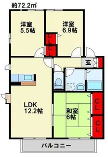 ディアス曽根 B棟【2階】の間取り
