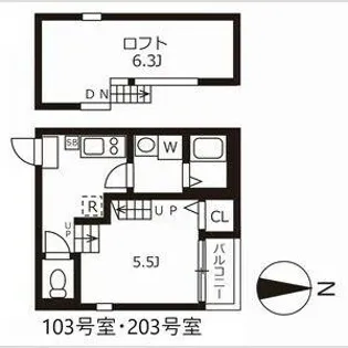 ハーモニーテラス呼続【2階】の間取り