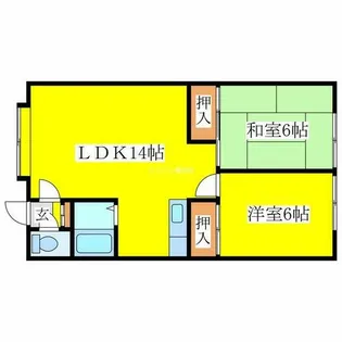 第15大成コーポ【201号室】の間取り