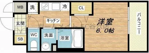 ララプレイス大阪城公園ヴェルデ【8階】の間取り
