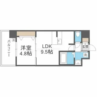 スプランディッド中之島WEST【10階】の間取り
